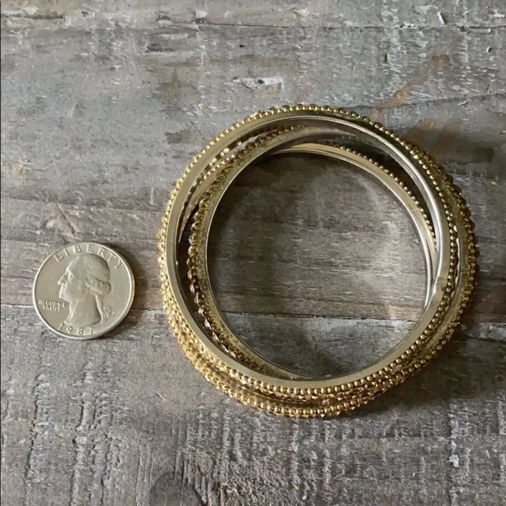 Set Of Three Pretty Rhinestone Bangle Bracelets